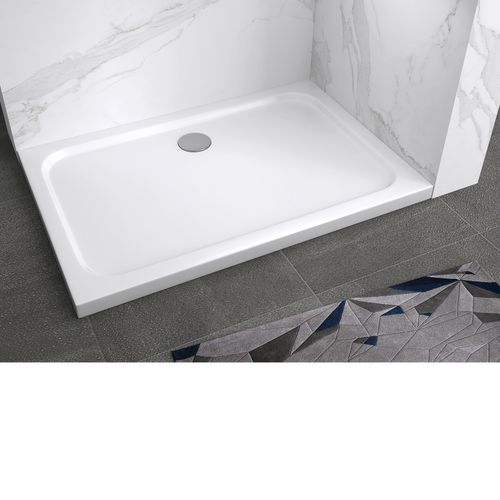Receveur De Douche Shimmer 80 X 140 Cm Acrylique Blanc + Bonde Et Siphon Inclus