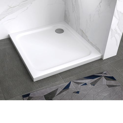 Receveur De Douche Shimmer 95 X 95 Cm Acrylique Blanc + Bonde Et Siphon Inclus