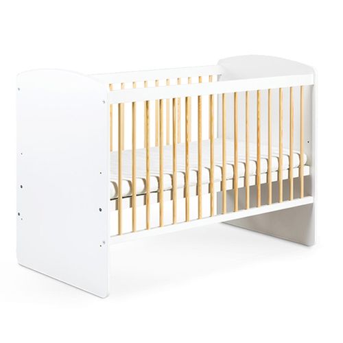 Karolina Ii Ensemble Lit Bébé 120x60 Et Commode à Langer 3 Tiroirs    Blanc / Pin