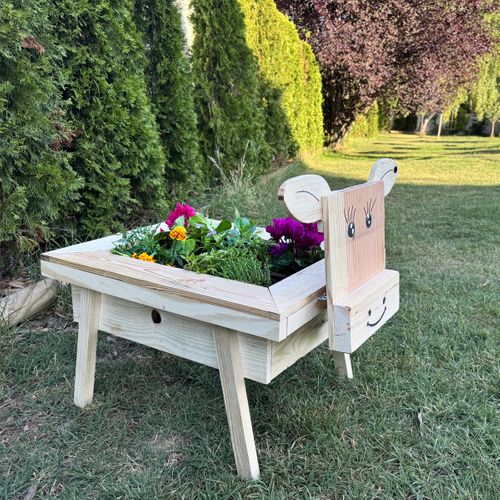 Jardinière En Bois Diy à Assembler Avec Bac Plastique De 20l       - Vache
