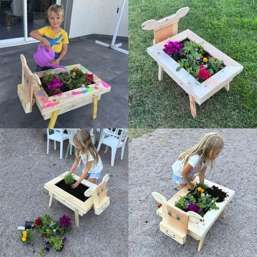 Jardinière En Bois Diy à Assembler Avec Bac Plastique De 20l       - Vache
