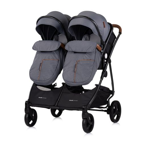 Duo Smart Poussette Jumeaux Ou Enfants Rapprochés Largeur 79 Cm    Gris   + 2 Cosy I-size Gris
