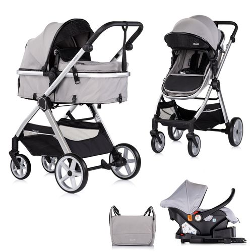 Vista Poussette Combinée Jusqu'à 22 Kg Nacelle Souple, Assise Et Cosy I-size Avec Base Isofix Gris