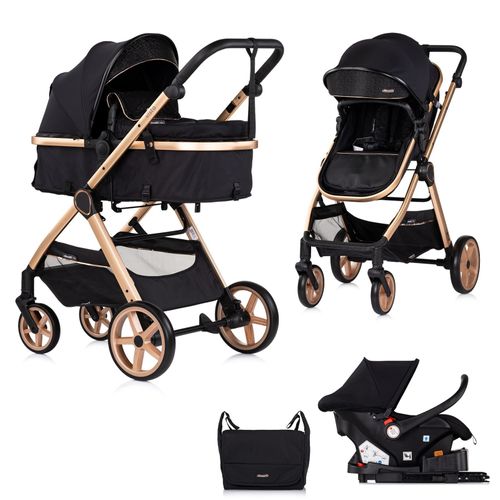 Vista Poussette Combinée Jusqu'à 22 Kg Nacelle Souple, Assise Et Cosy I-size Avec Base Isofix Noir