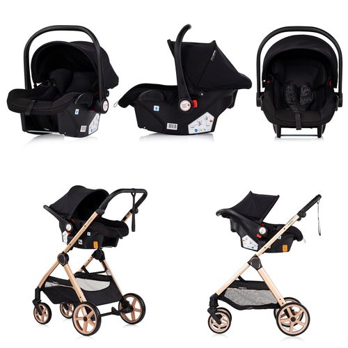 Vista Poussette Combinée Jusqu'à 22 Kg Nacelle Souple, Assise Et Cosy I-size Avec Base Isofix Noir