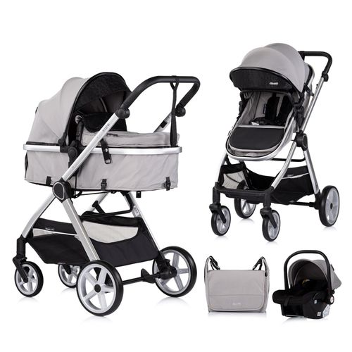 Vista Poussette Combinée Jusqu'à 22 Kg Nacelle Souple + Assise Classique    Gris   + 1 Cosy I-size