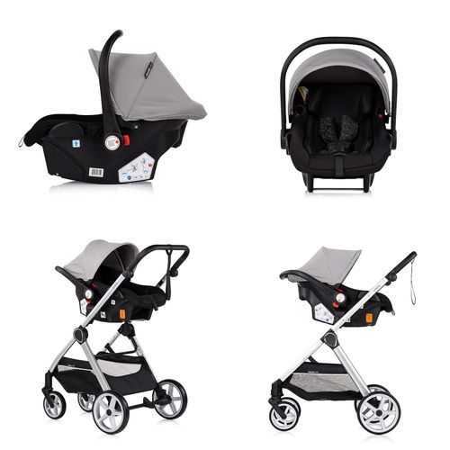 Vista Poussette Combinée Jusqu'à 22 Kg Nacelle Souple + Assise Classique    Gris   + 1 Cosy I-size