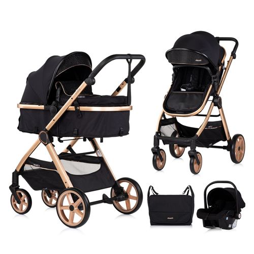 Vista Poussette Combinée Jusqu'à 22 Kg Nacelle Souple + Assise Classique    Noir   + 1 Cosy I-size