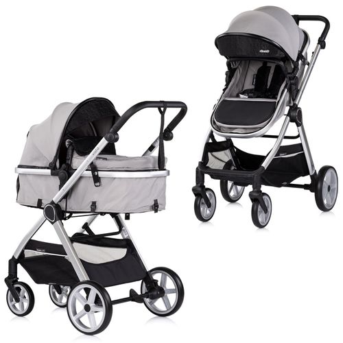 Vista Poussette Combinée Jusqu'à 22 Kg Nacelle Souple + Assise Classique Gris Sans Cosy