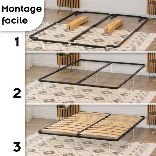 Austen Sommier Ergonomique à Lattes Larges Et Flexibles En Bois De Bouleau 160x200 Cm Sans Pieds