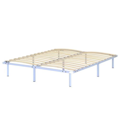 Namara Sommier à Lattes Robuste Avec Pieds En Acier - Montage Facile - 160x200 Cm   Blanc