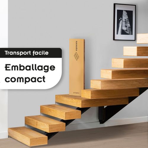 Namara Sommier à Lattes Robuste Avec Pieds En Acier - Montage Facile - 140x200 Cm   Noir