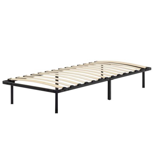 Namara Sommier à Lattes Robuste Avec Pieds En Acier - Montage Facile - 90x200 Cm Noir