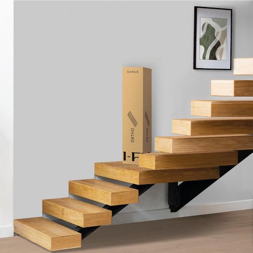 Ortho Sommier à Lattes En Acier Avec Bande Stabilisatrice    Noir   90x200 Cm Sans Pieds