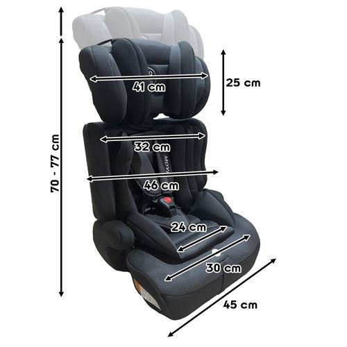 Moya Siège-auto Ceinturé Évolutif R129 I-size 76-150 Cm Pour Enfants    Noir