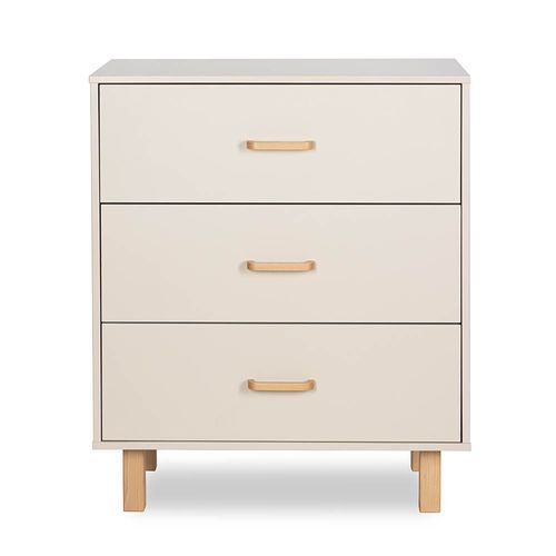 Laura Commode Bébé En Bois De Hêtre 3 Tiroirs    Champagne   Avec Plan à Langer Amovible