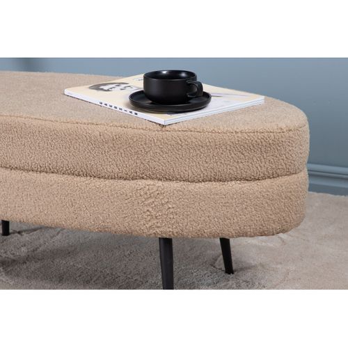 Pouf Design Bouclette "otto" 100cm Beige