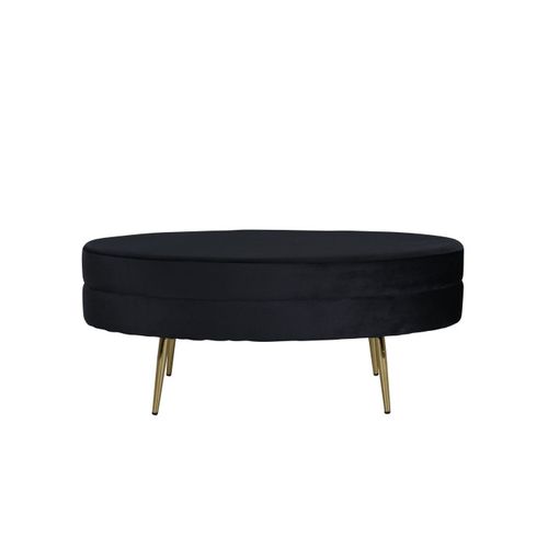Pouf Design En Velours "otto" 100cm Noir