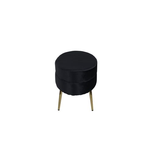 Pouf Design En Velours "otto" 100cm Noir