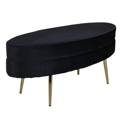 Pouf Design En Velours "otto" 100cm Noir