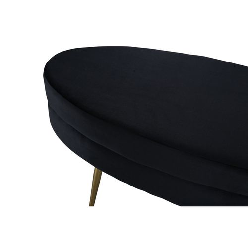 Pouf Design En Velours "otto" 100cm Noir