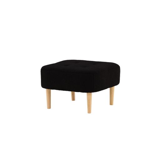 Pouf Déco En Tissu "salina" 59cm Noir