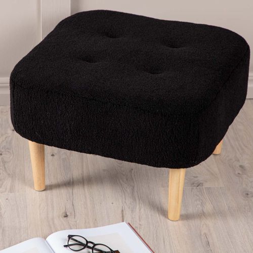 Pouf Déco En Tissu "salina" 59cm Noir