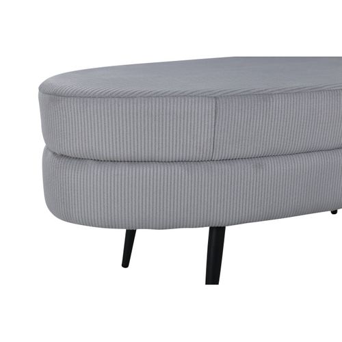 Pouf En Velours Côtelé "otto" 100cm Gris Clair