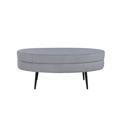 Pouf En Velours Côtelé "otto" 100cm Gris Clair