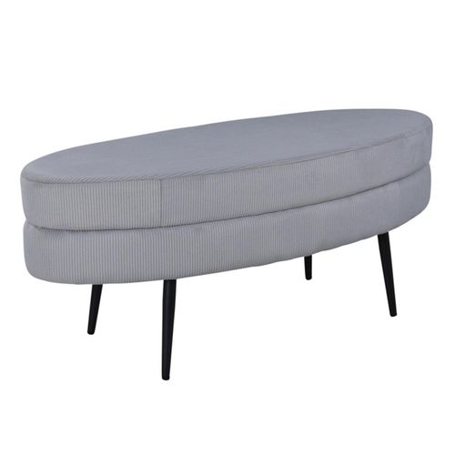 Pouf En Velours Côtelé "otto" 100cm Gris Clair