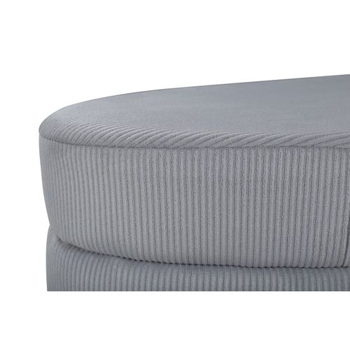 Pouf En Velours Côtelé "otto" 100cm Gris Clair