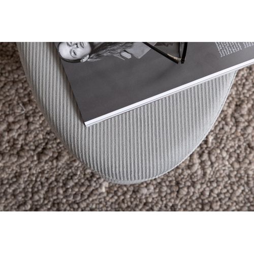 Pouf En Velours Côtelé "otto" 100cm Gris Clair