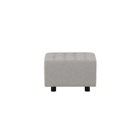 Pouf Tissu Bouclé "bowie" 51cm Gris Clair