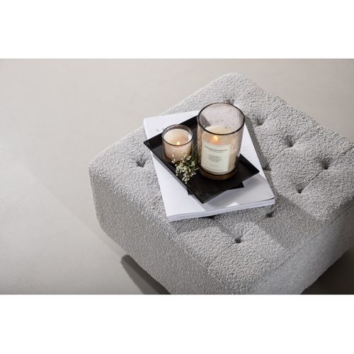 Pouf Tissu Bouclé "bowie" 51cm Gris Clair