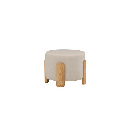 Pouf Design En Tissu "coffey" 52cm Naturel