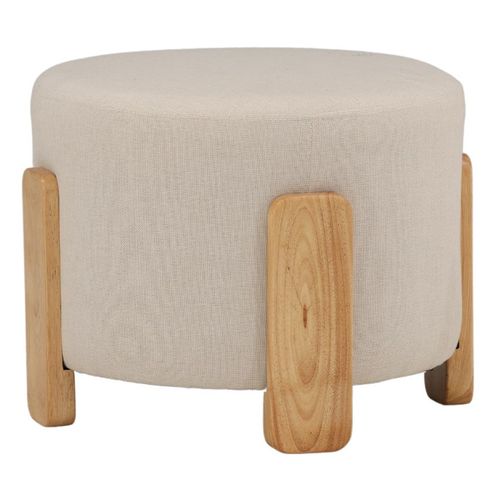 Pouf Design En Tissu "coffey" 52cm Naturel