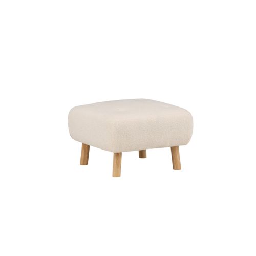 Pouf Déco En Bouclette "salina" 60cm Naturel