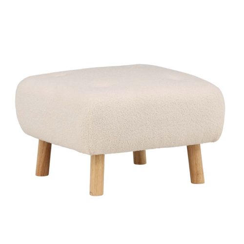 Pouf Déco En Bouclette "salina" 60cm Naturel