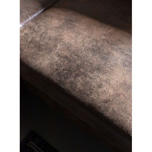 Canapé Angle Gauche Convertible 5 Places Lilly En Microfibre Marron