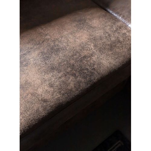 Canapé Angle Droit Convertible 5 Places Lilly En Microfibre Marron