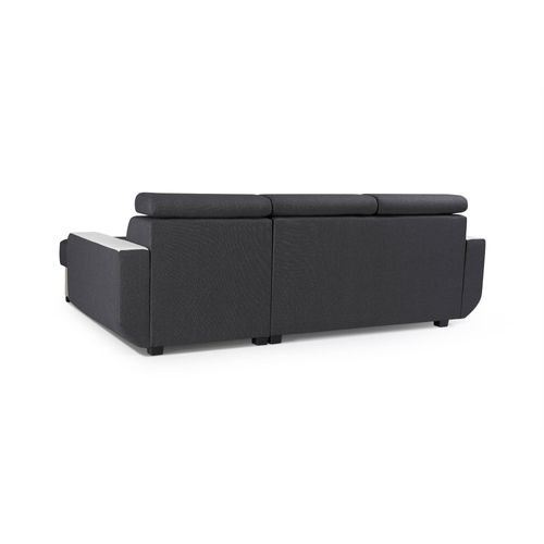 Canapé D'angle Réversible Dustin - 4 Places - Convertible Avec Coffre - Têtières Réglables - Gris