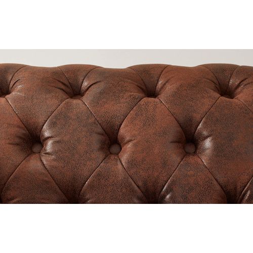 Winston - Canapé D'angle Chesterfield - 5 Places - Style Industriel