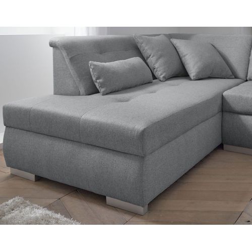 Vermont - Canapé Panoramique D'angle Gauche - 7 Places - XXL Gris Clair