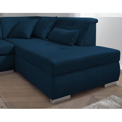 Canapé Panoramique 7 Places Vermont En Simili/tissu Bleu Pétrole