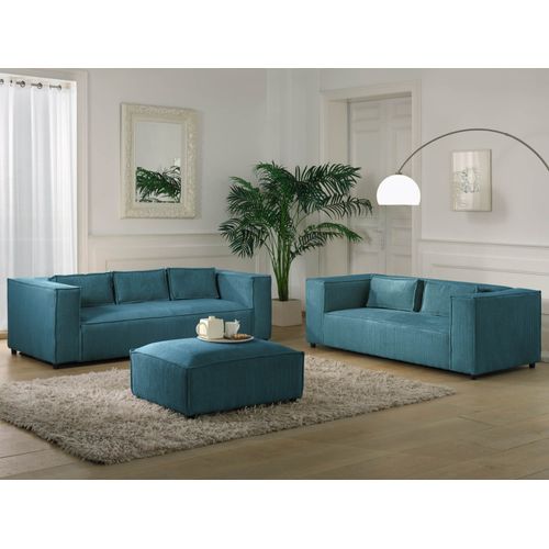 Stella - Canapé Fixe 3 Places - En Velours Côtelé - Style Contemporain