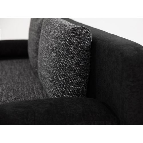 Canapé Droit Convertible 3 Places Elio En Tissu Noir / Gris