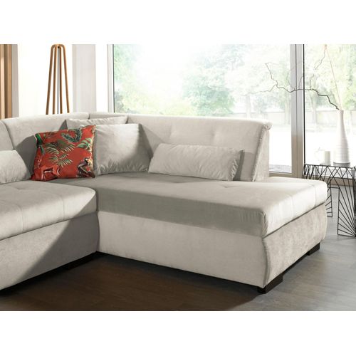 Vermont - Canapé Panoramique D'angle Droit - 7 Places - XXL - En Velours Beige