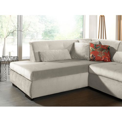 Vermont - Canapé Panoramique D'angle Gauche - 7 Places - XXL - En Velours Beige