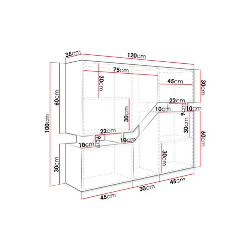 Pitt - Buffet Haut - 120 Cm - Style Industriel Bois / Gris