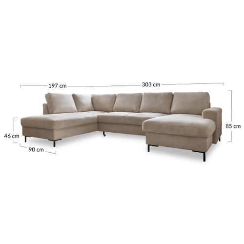 Canapé Panoramique 7 Places Lilly En Velours Côtelé Marron